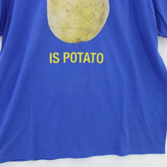 Stephen Colbert Late Night Show Shirt Mens Blue Short Sleeve Is Potato Sz XL - Picture 4 of 10